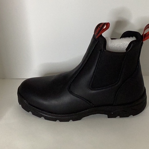 SUREWAY Men's Slip On Black Work Boots Slip/Water Resistant/Mechanic Work Boot - Picture 3 of 13